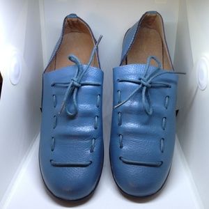 blue soft real leather loafer